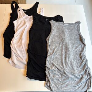 Maternity Women's Tank Top Set - Black, White, Gray